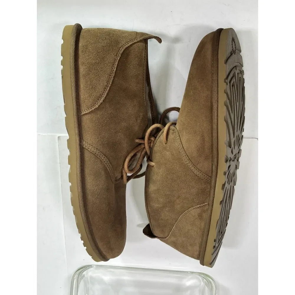 UGG Mens Tan Suede Boots Size 12 Ankle Chukka Maksim Shearling Tamarind NEW‎